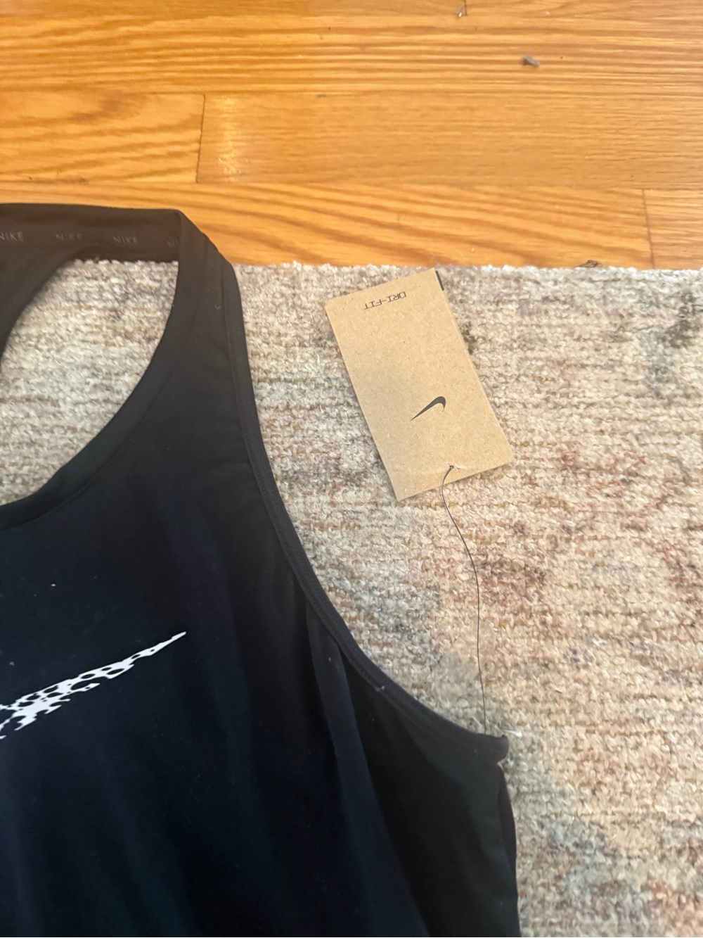 Jordan Black Women’s Tank Top with White Swoosh Accent